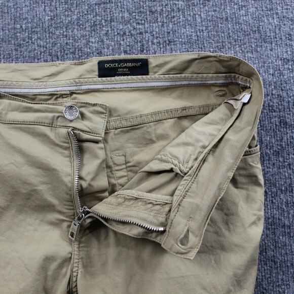 Dolce & Gabbana Jeans Mens 34x28 Khaki Skinny Stretch Made in Italy DG Logo - Picture 4 of 15